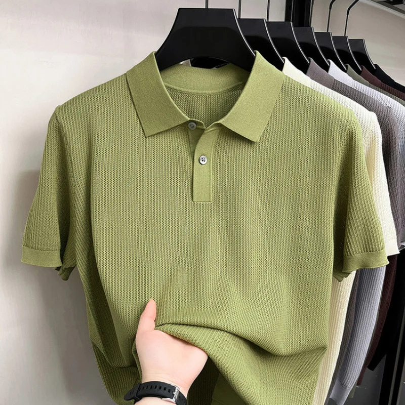 Summer New Short-sleeved Knitted T-shirt For Men — image 4