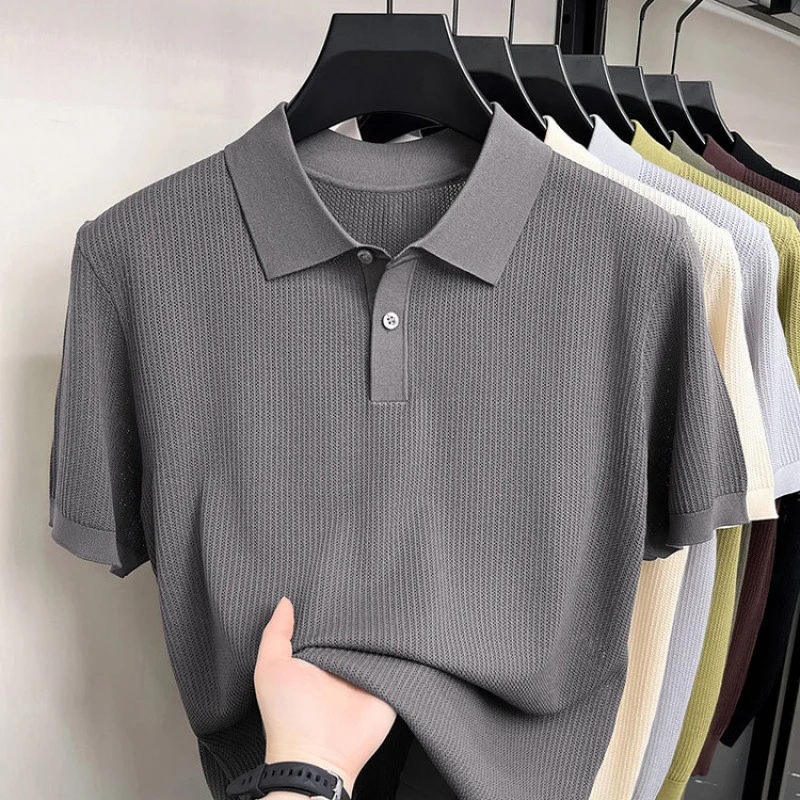 Summer New Short-sleeved Knitted T-shirt For Men — image 5