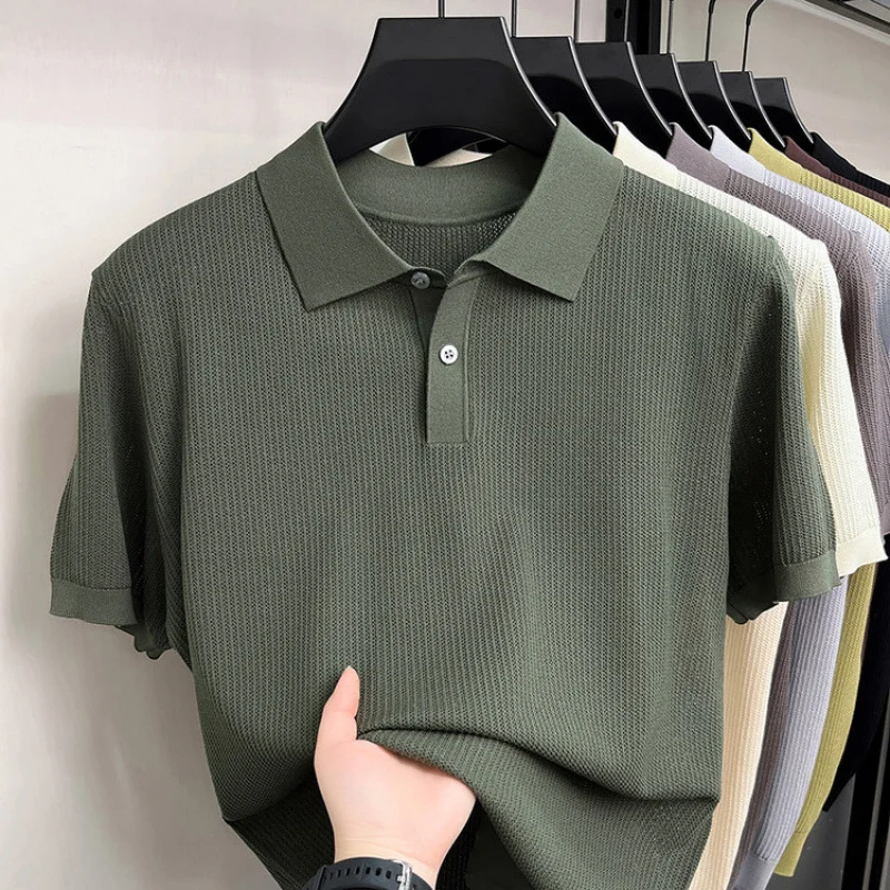 Summer New Short-sleeved Knitted T-shirt For Men — image 6