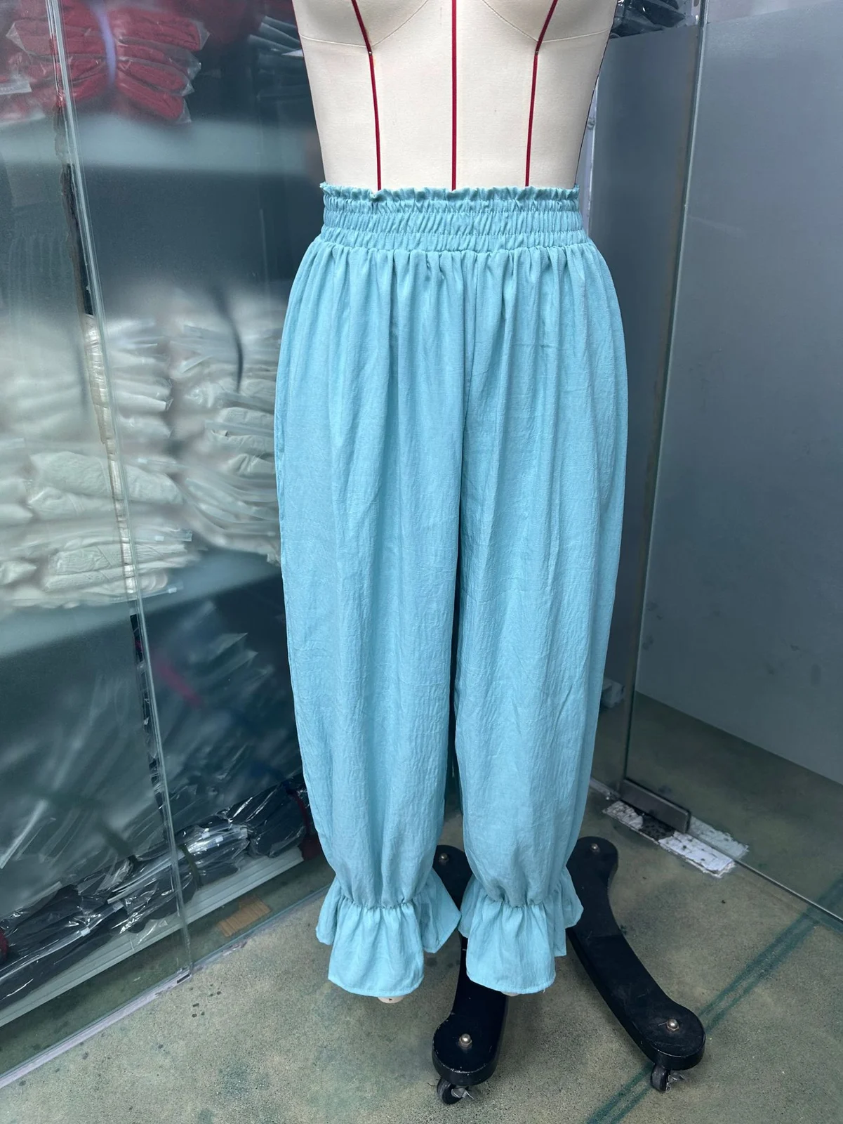 Summer New Style Loose Casual Cotton And Linen Ruffle Lantern Pants For Women — image 2