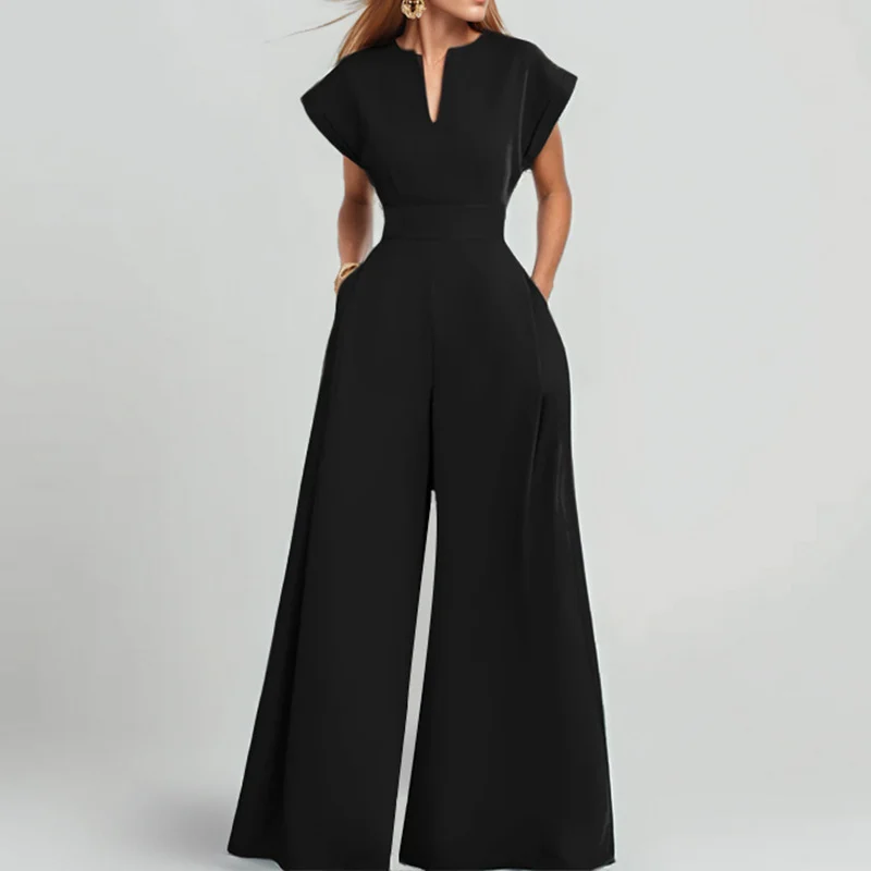 Summer New Style Women's Clothing Fashionable Commuter V-neck Waist-cinching Solid… — image 5