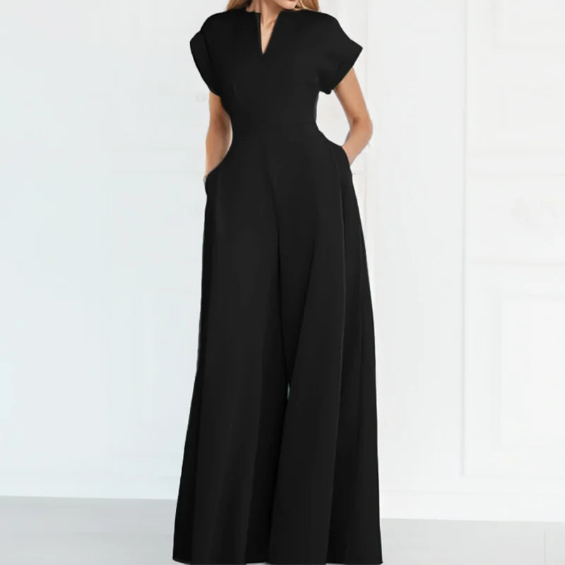 Summer New Style Women's Clothing Fashionable Commuter V-neck Waist-cinching Solid… — image 6