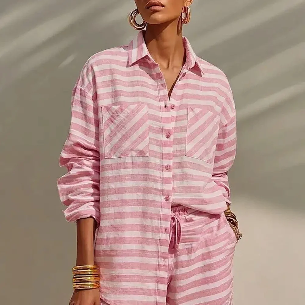 Summer New Women's Clothing Explosions Fashion Casual Short Shirt Set Two-piece — image 5