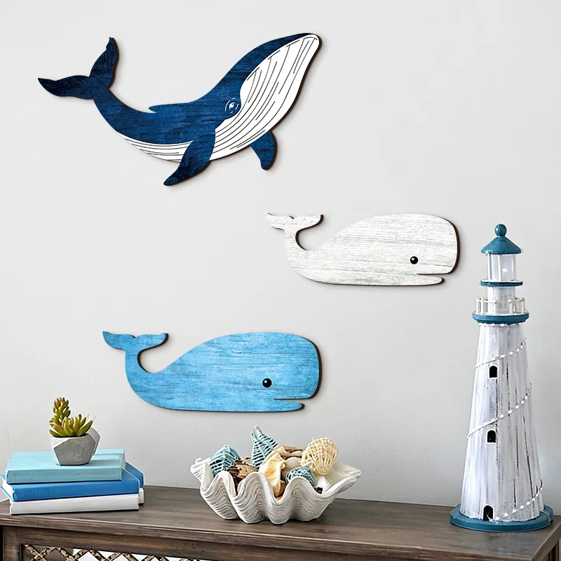 Summer Ocean Animal Whale Wooden Sign For Living Room Wall Decoration — image 2