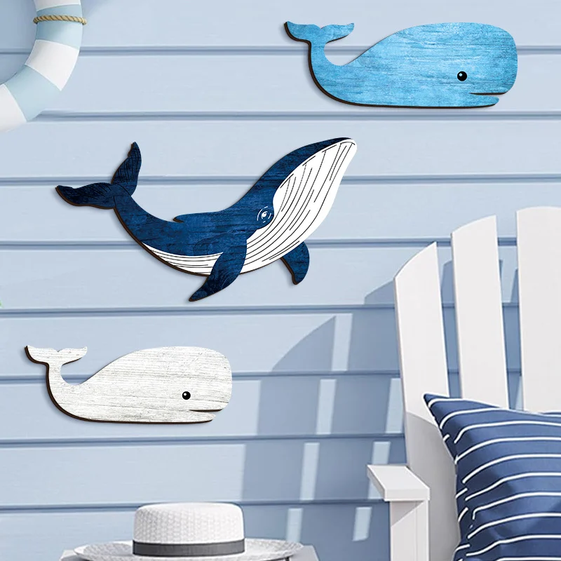 Summer Ocean Animal Whale Wooden Sign For Living Room Wall Decoration — image 4