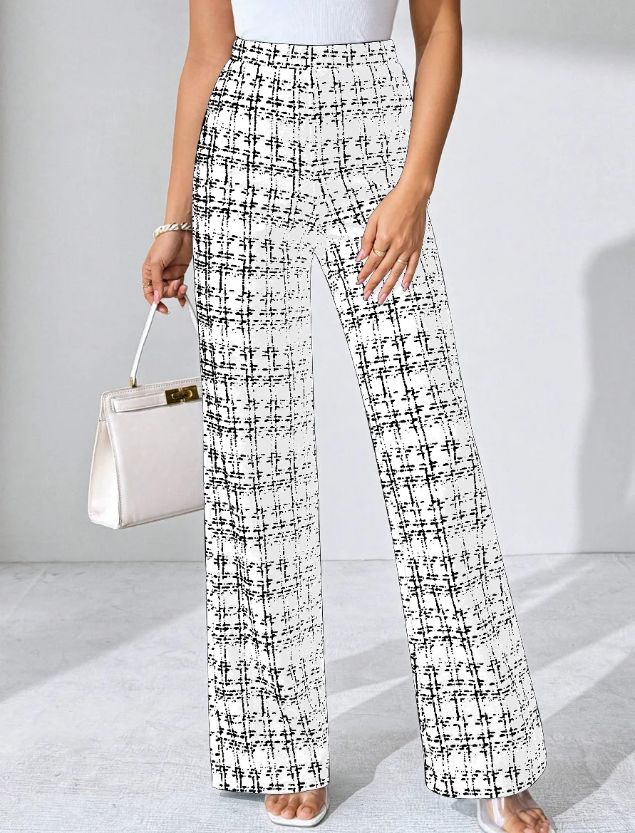 Summer Popular Women's Fashion Casual Plaid Print Trousers — image 6