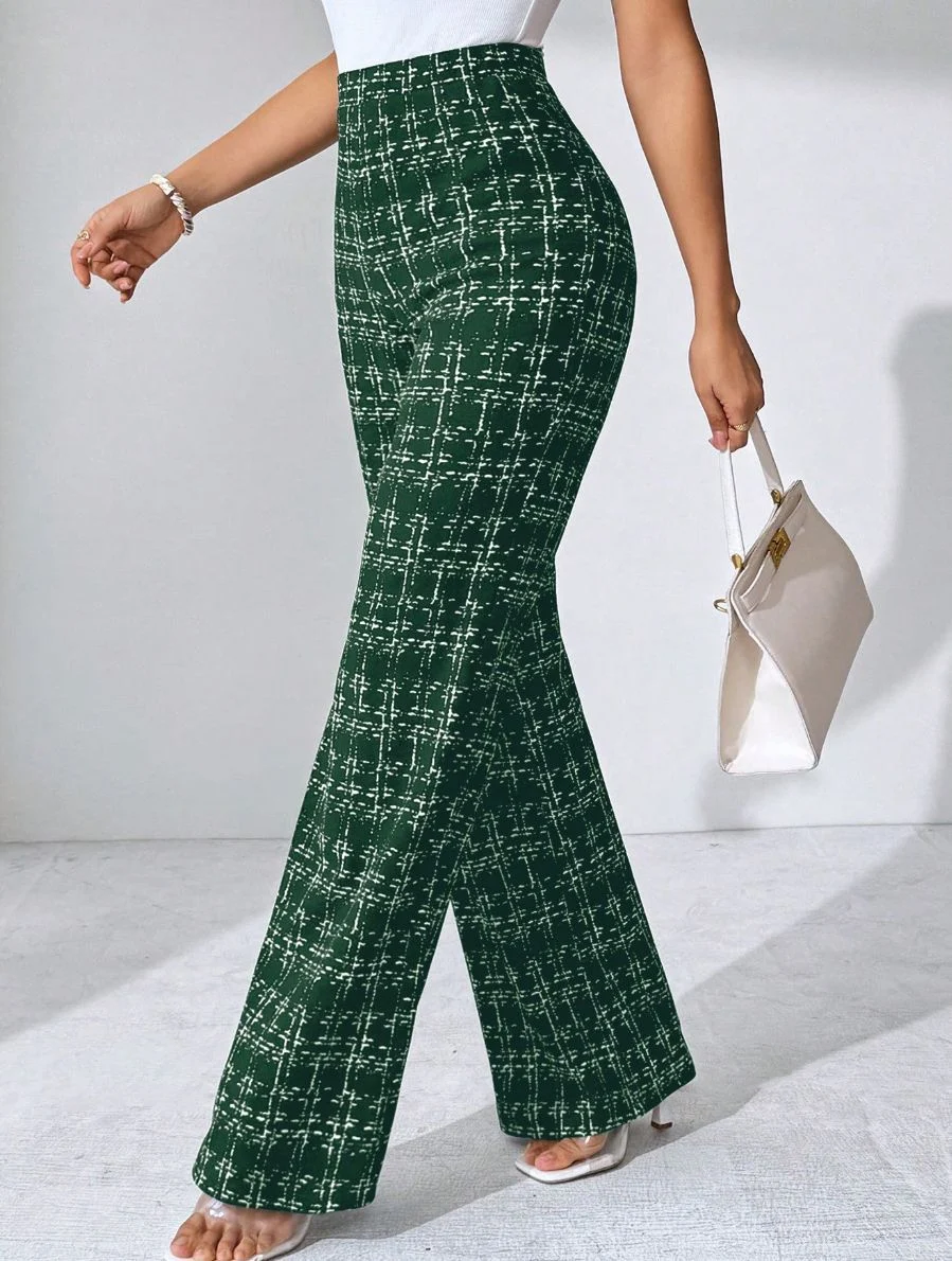 Summer Popular Women's Fashion Casual Plaid Print Trousers — image 2