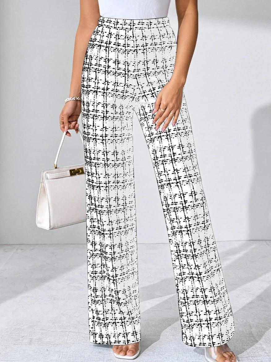 Summer Popular Women's Fashion Casual Plaid Print Trousers — image 4