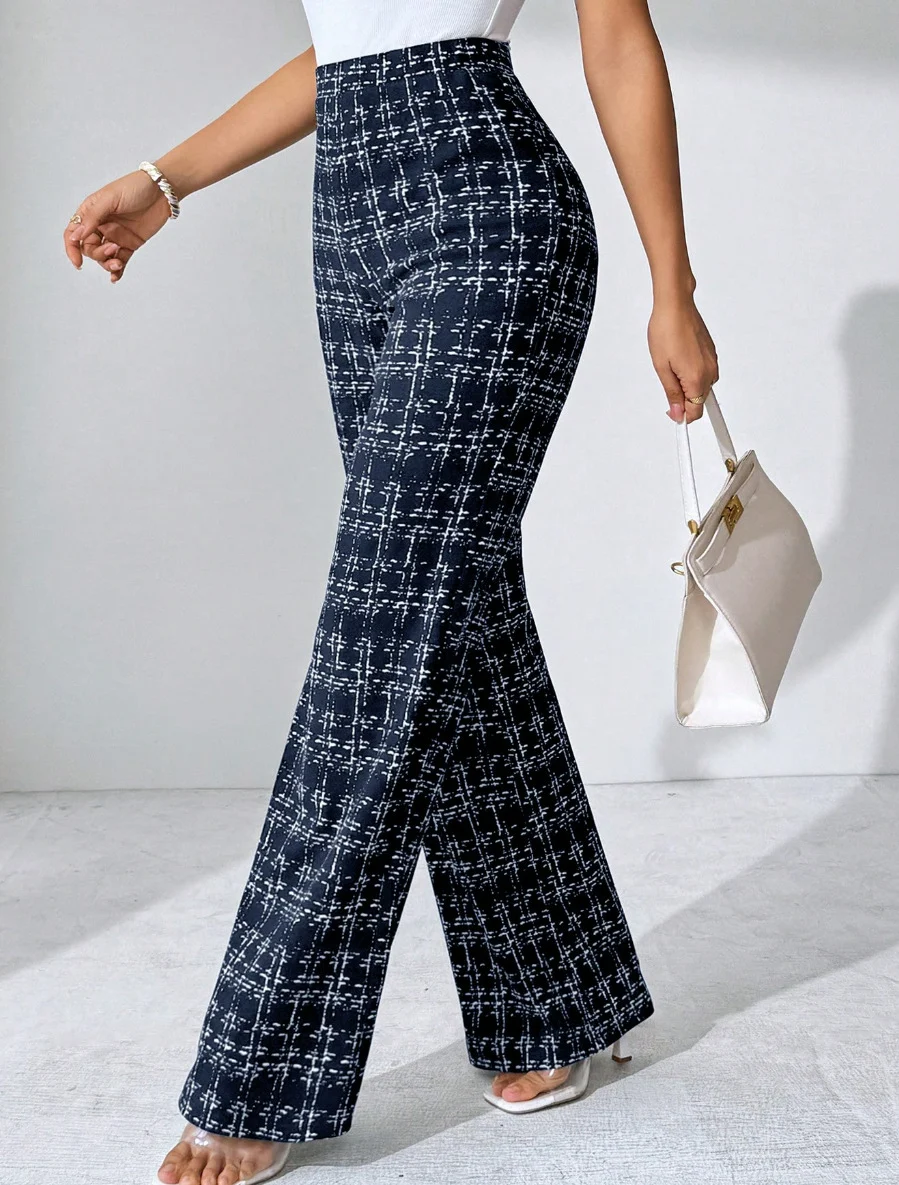 Summer Popular Women's Fashion Casual Plaid Print Trousers — image 1
