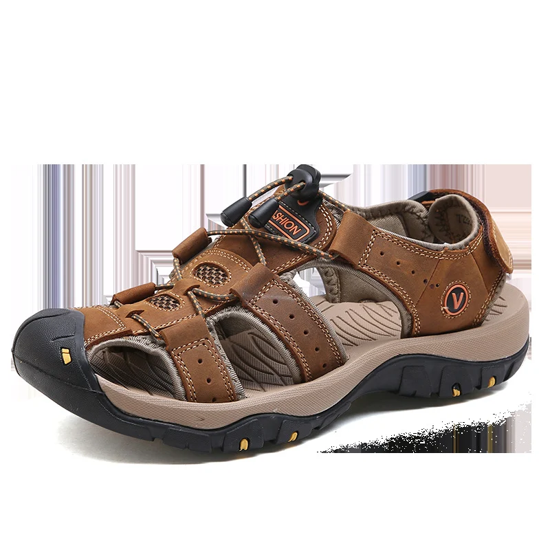 Summer Sandals Men's Large Size Baotou Casual Beach Shoes Genuine Leather Outdoor… — image 7
