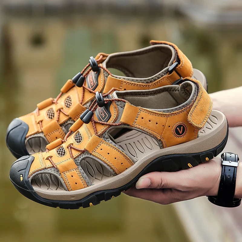 Summer Sandals Men's Large Size Baotou Casual Beach Shoes Genuine Leather Outdoor… — image 5