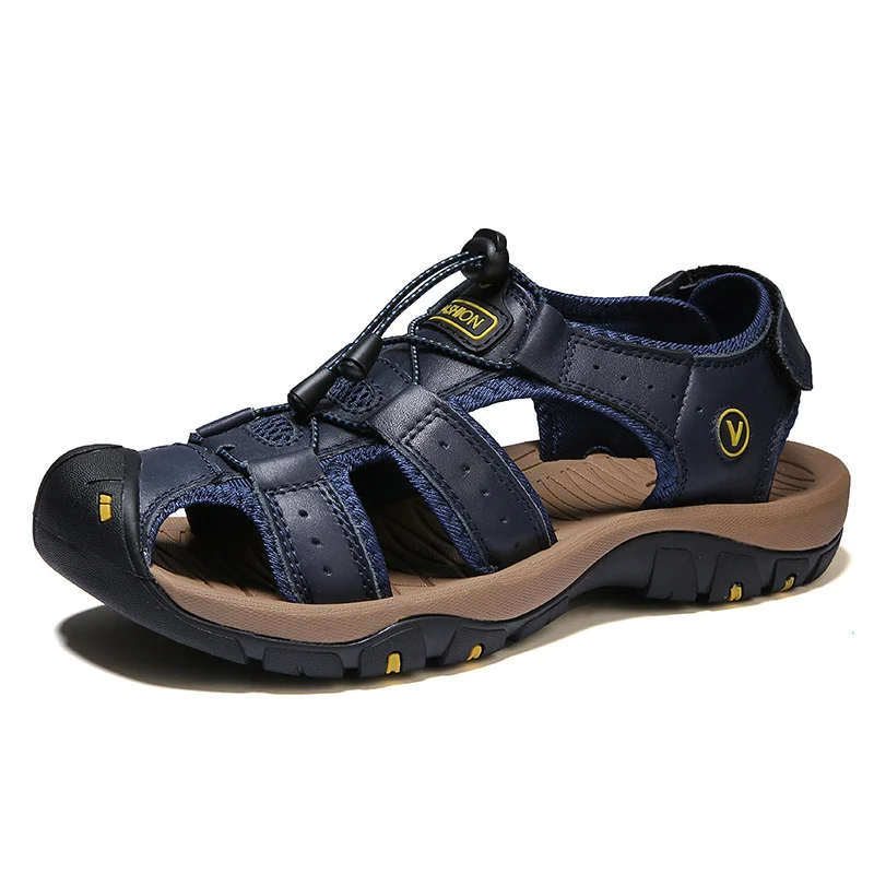 Summer Sandals Men's Large Size Baotou Casual Beach Shoes Genuine Leather Outdoor… — image 2