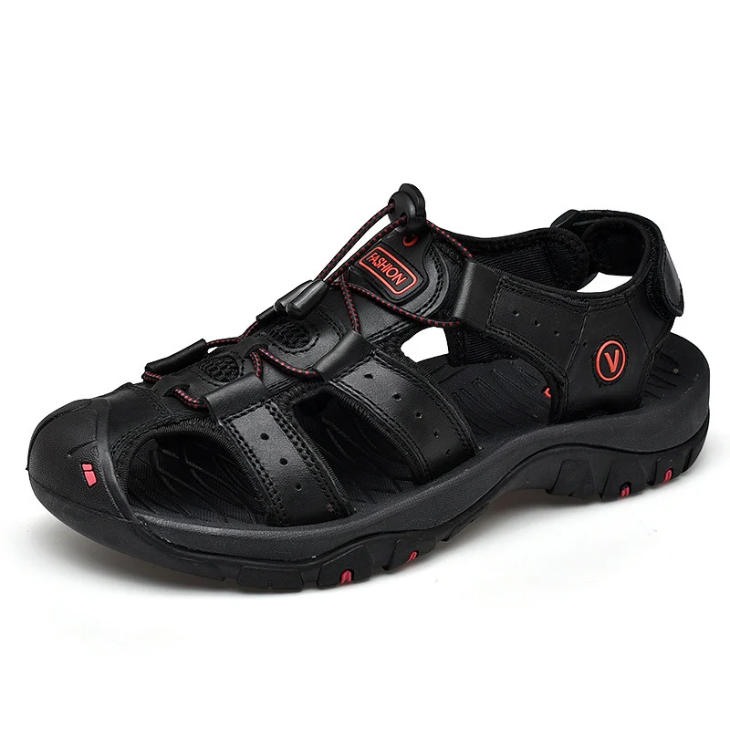 Summer Sandals Men's Large Size Baotou Casual Beach Shoes Genuine Leather Outdoor… — image 4
