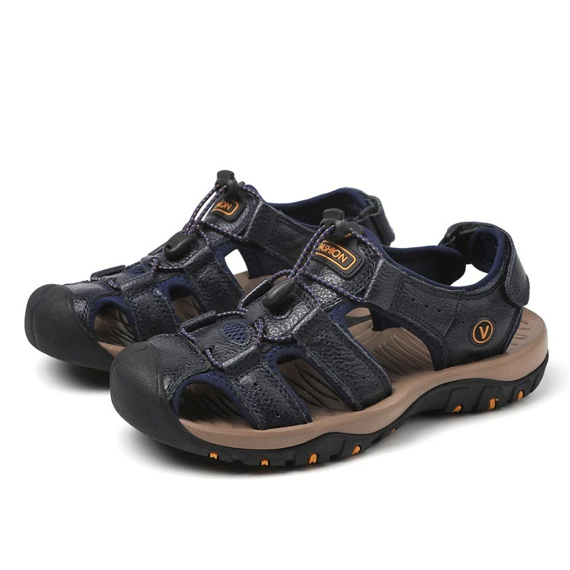 Summer Sandals Men's Large Size Baotou Casual Beach Shoes Genuine Leather Outdoor… — image 6