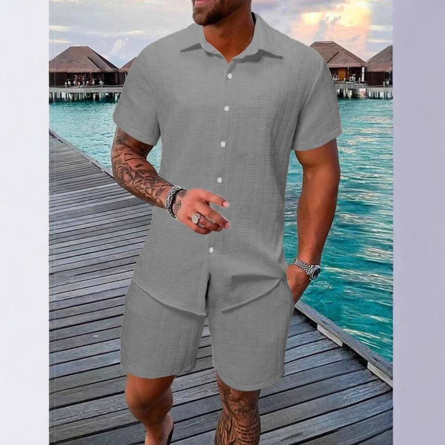Summer Solid-color Buttoned Set — image 7