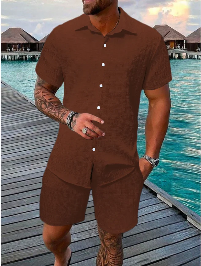 Summer Solid-color Buttoned Set — image 3
