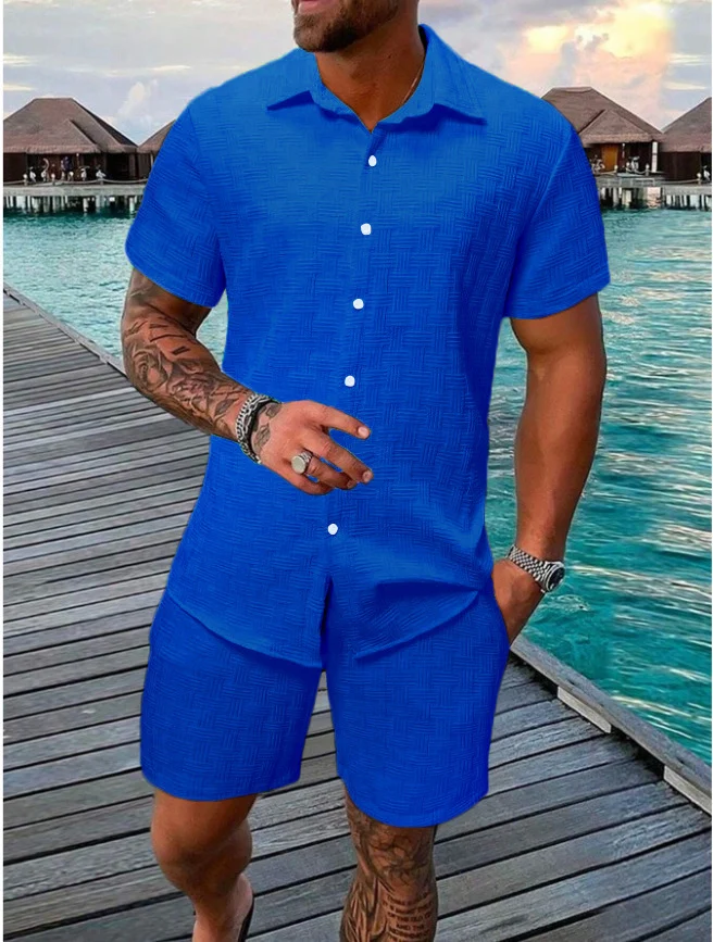 Summer Solid-color Buttoned Set — image 1