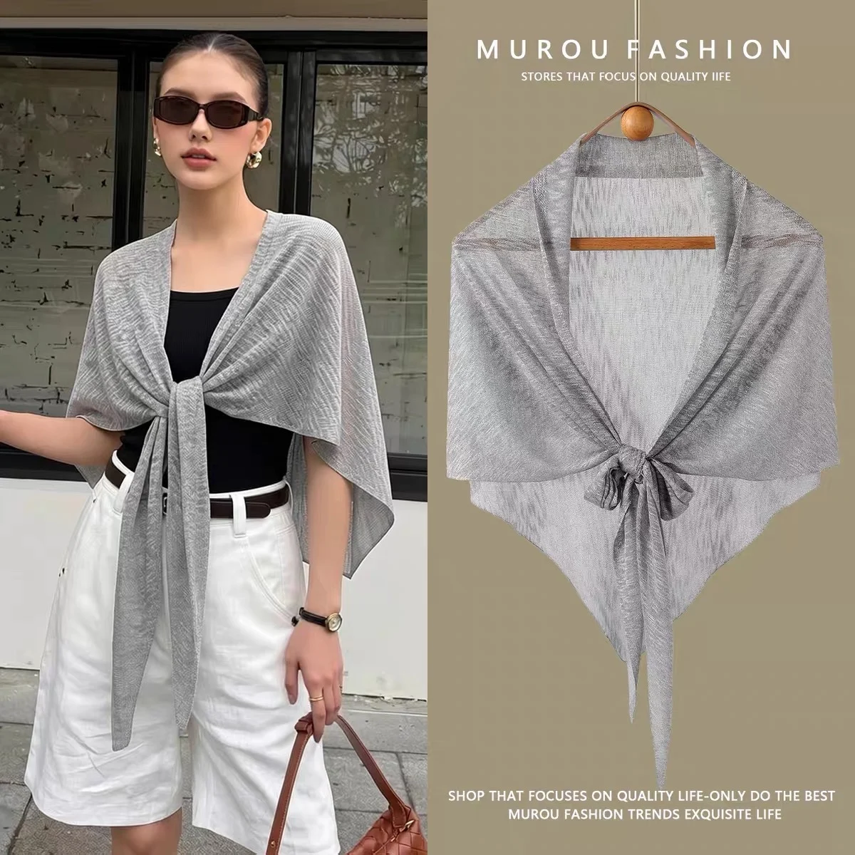 Summer Sun-protective Knitted Scarf Cheongsam Shawl — image 3