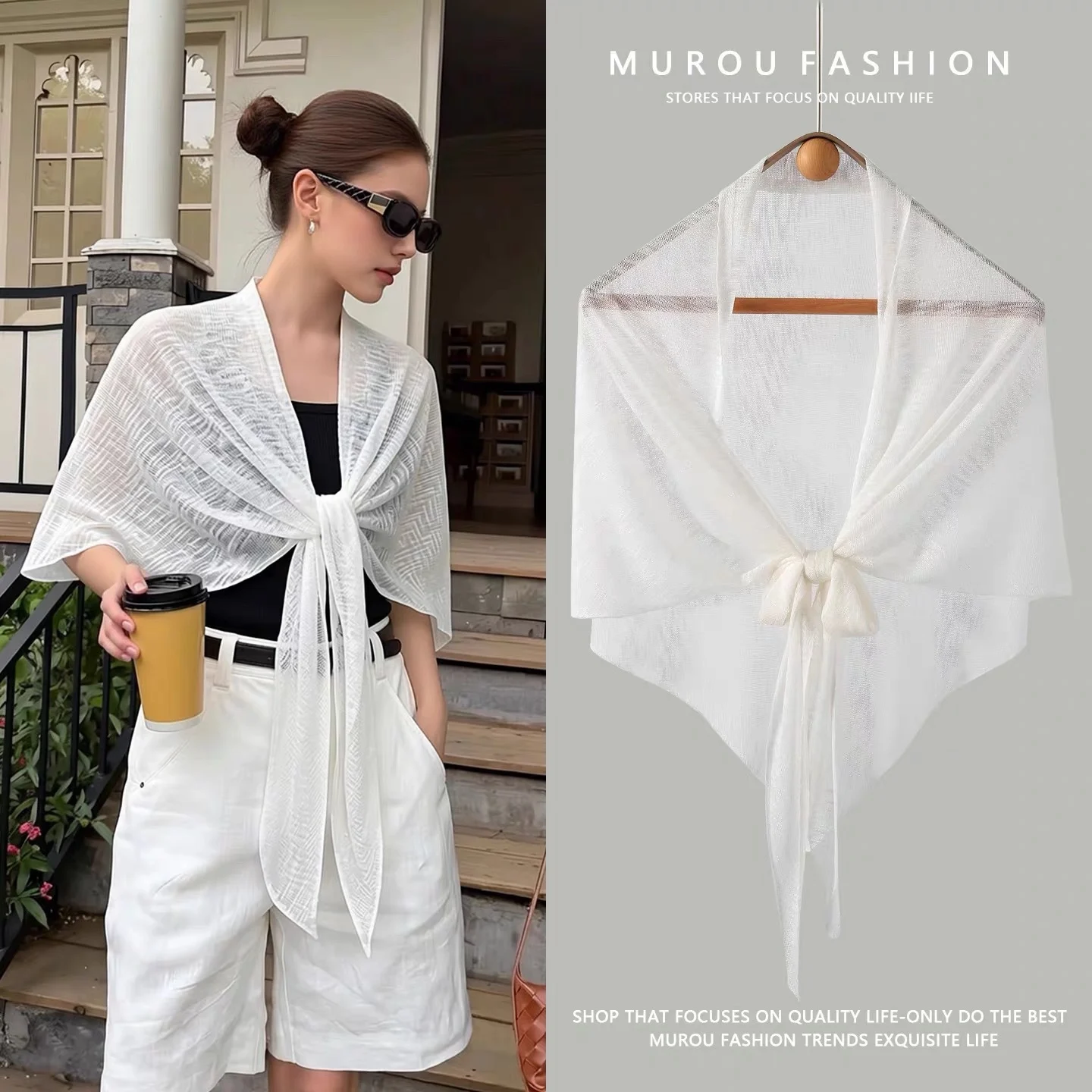 Summer Sun-protective Knitted Scarf Cheongsam Shawl — image 2