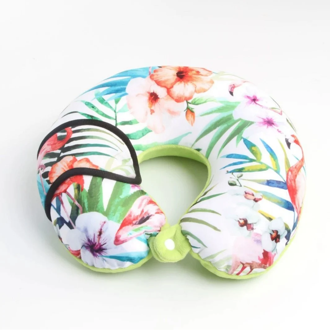 Summer Tropical Travel Neck Pillow, Soft Milk Silk U Shape Support Pillow With EPS… — image 2