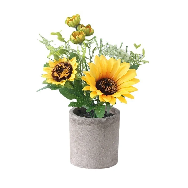 Sunflower Artificial Plastic Flower Pot — image 2