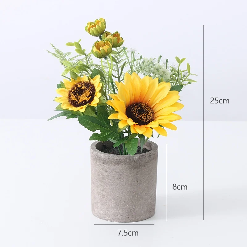 Sunflower Artificial Plastic Flower Pot — image 4