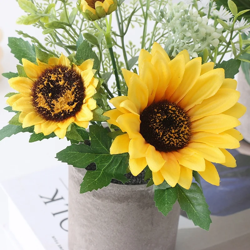 Sunflower Artificial Plastic Flower Pot — image 6