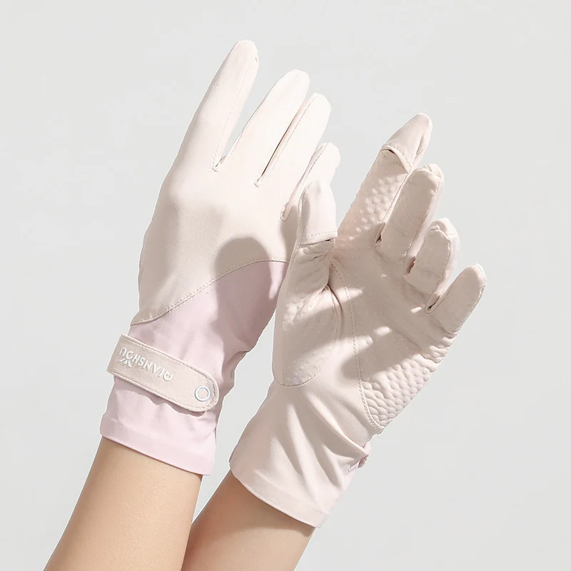 Sunscreen For Women Summer Ice-feel Two-finger Cut Uv-protective Thin Gloves — image 7