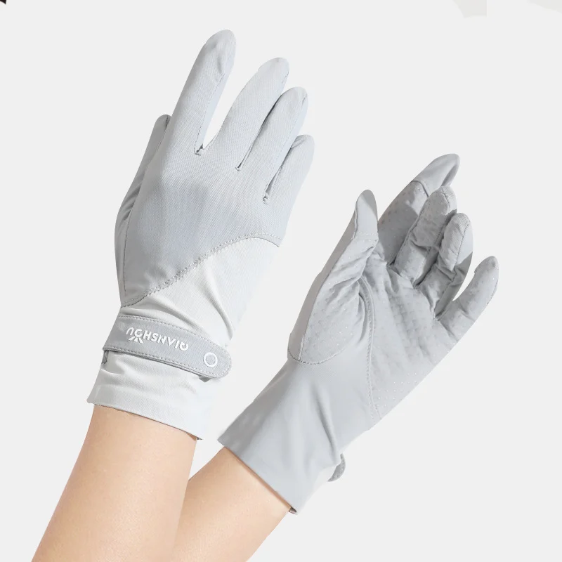 Sunscreen For Women Summer Ice-feel Two-finger Cut Uv-protective Thin Gloves — variant image