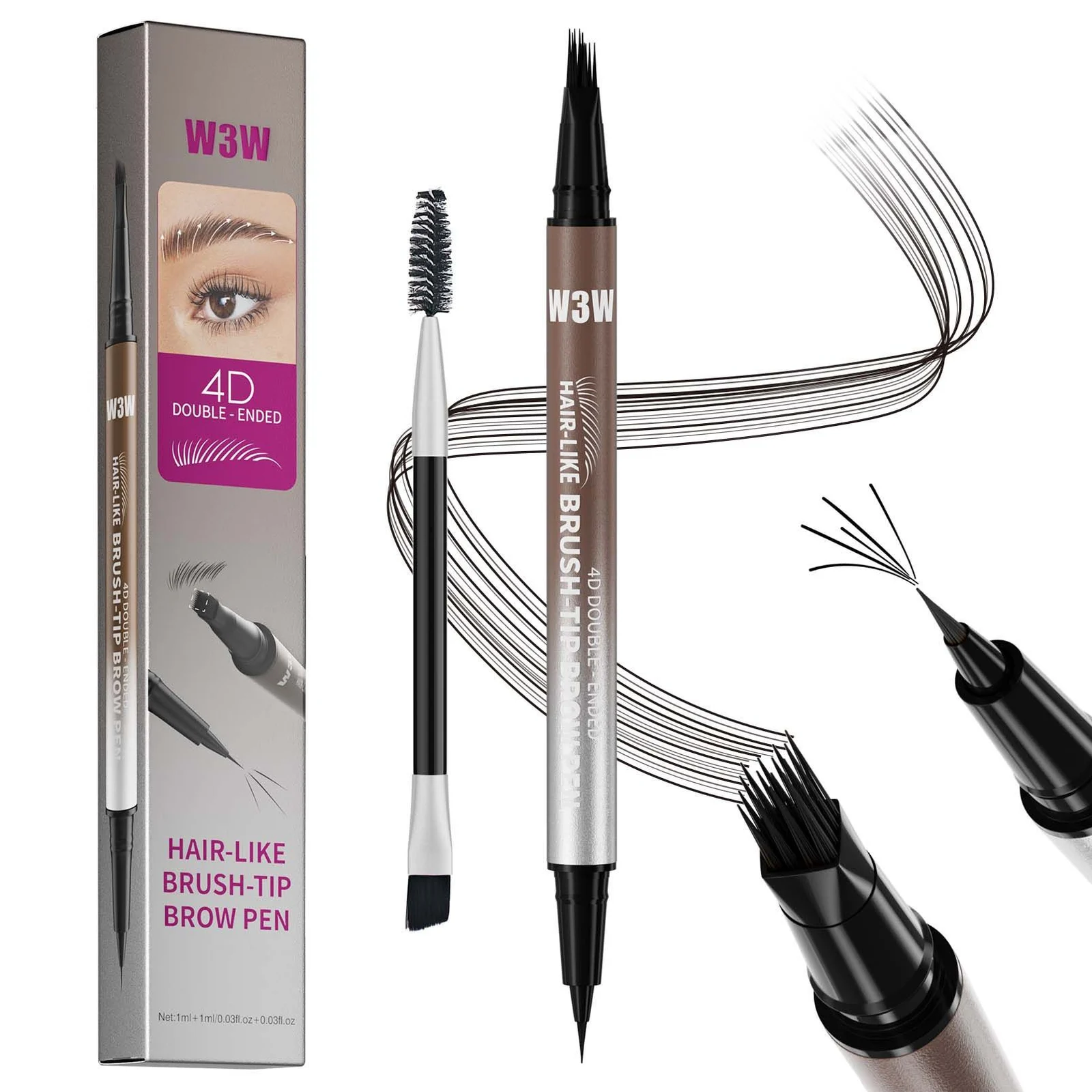 Sweat-proof Multi-pronged Eyebrow Brush Liquid Brow Pencil — image 6