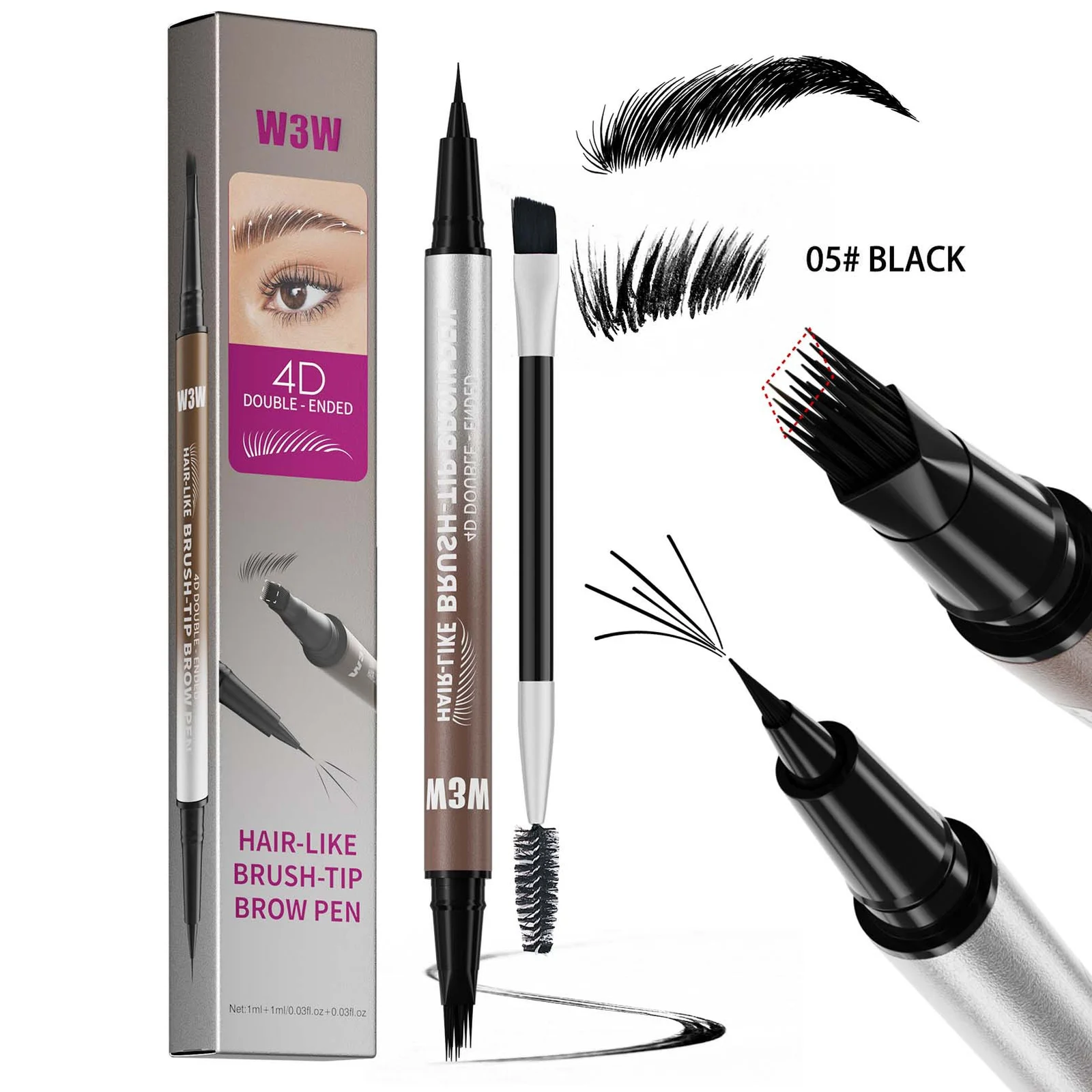 Sweat-proof Multi-pronged Eyebrow Brush Liquid Brow Pencil — variant image