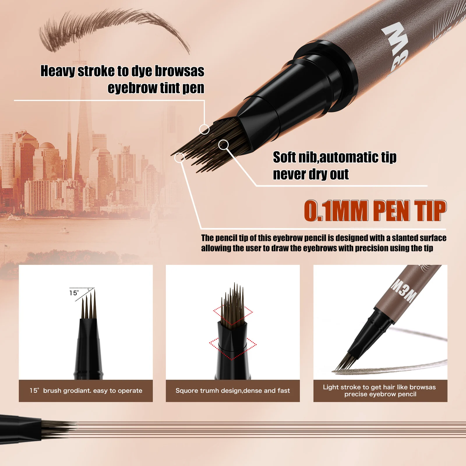 Sweat-proof Multi-pronged Eyebrow Brush Liquid Brow Pencil — image 5