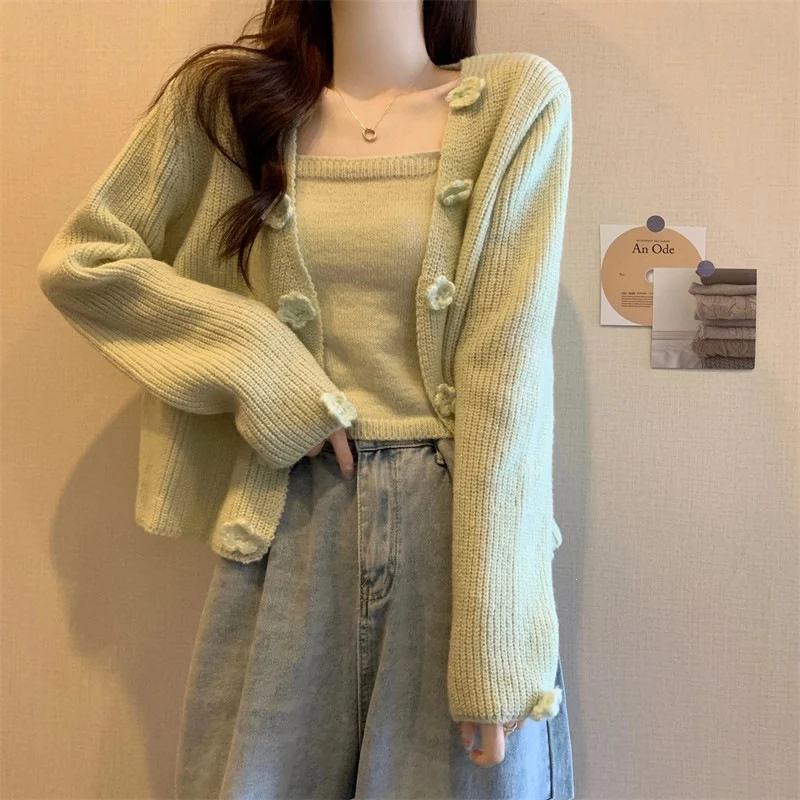 Sweater Jacket Top And Camisole Two-piece Set — image 9