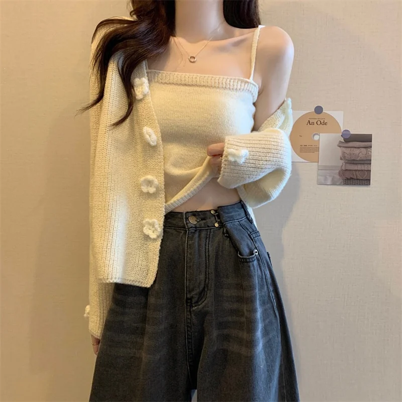 Sweater Jacket Top And Camisole Two-piece Set — image 2