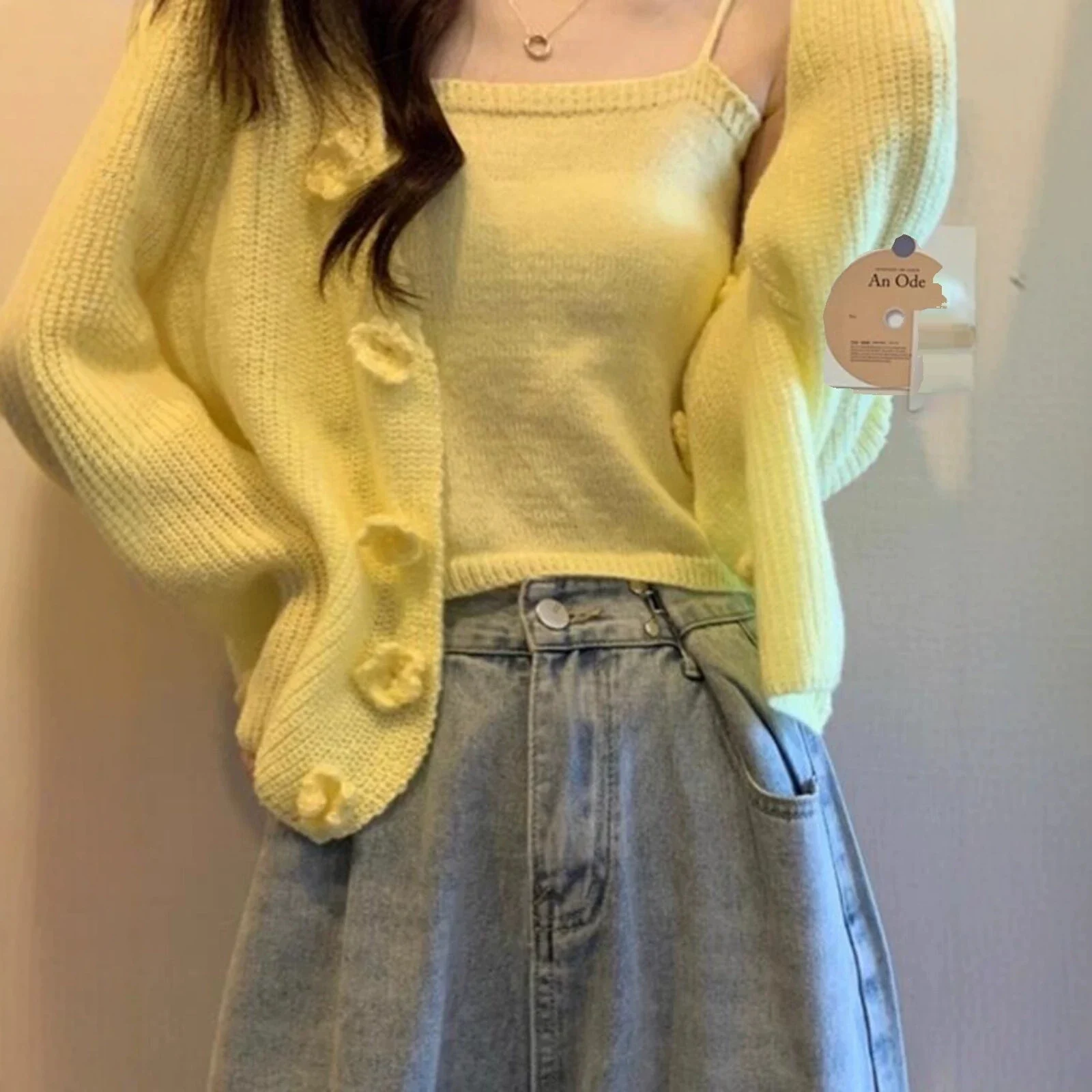 Sweater Jacket Top And Camisole Two-piece Set — image 4