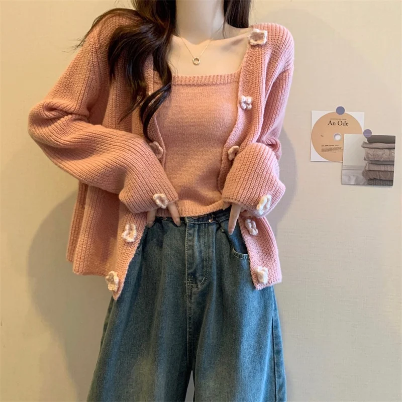 Sweater Jacket Top And Camisole Two-piece Set — image 8
