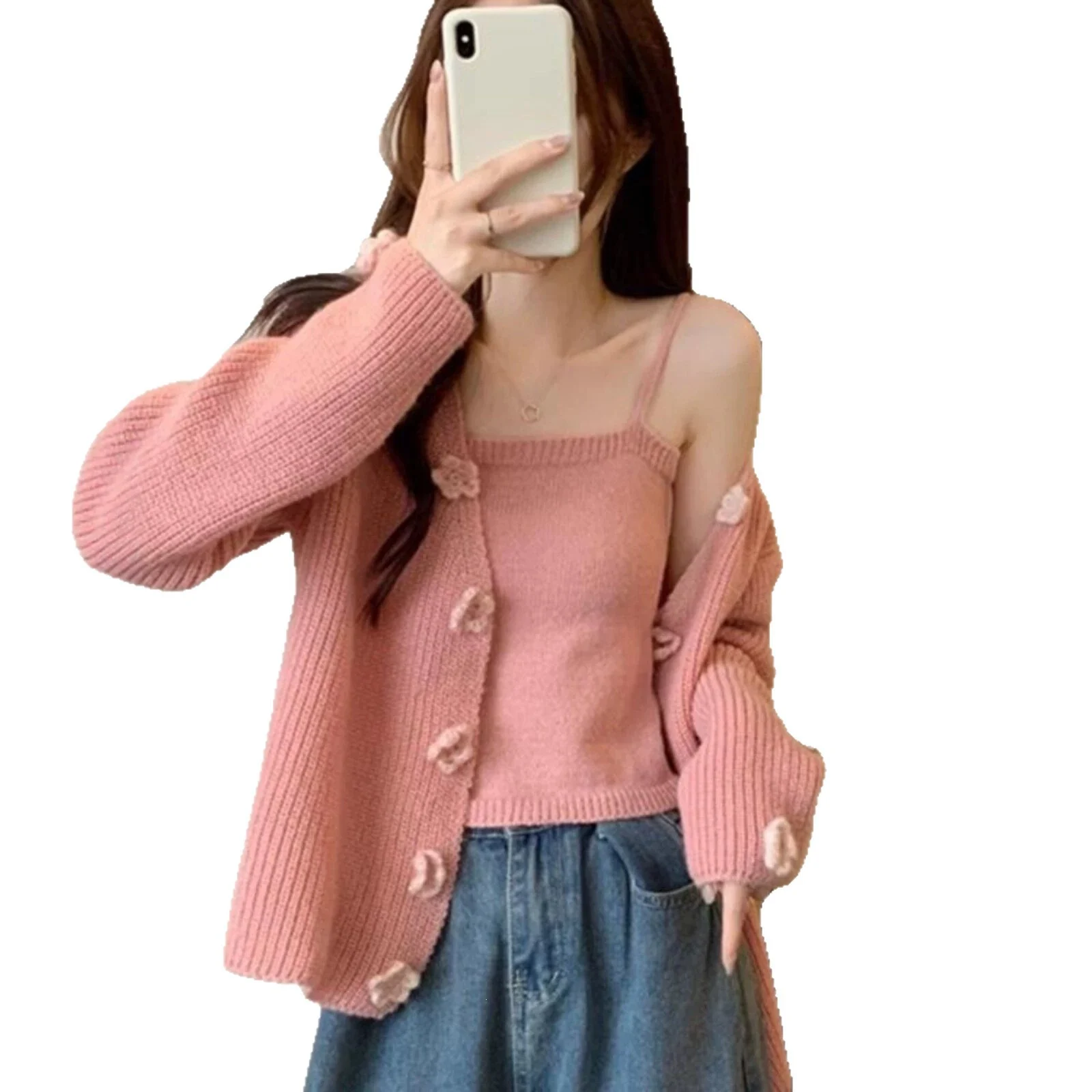 Sweater Jacket Top And Camisole Two-piece Set — image 6