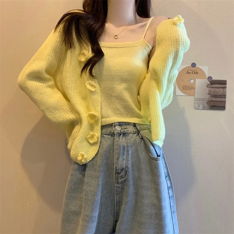 Sweater Jacket Top And Camisole Two-piece Set — image 5