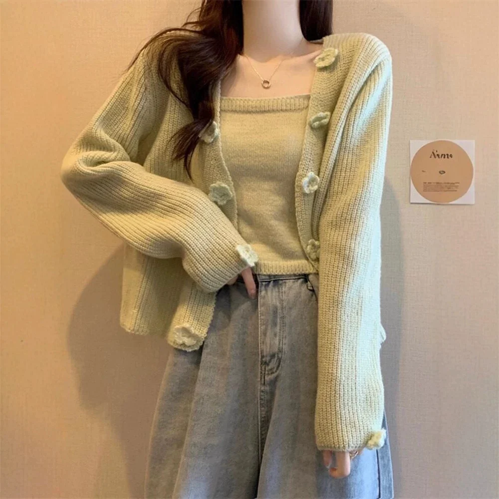 Sweater Jacket Top And Camisole Two-piece Set — image 3