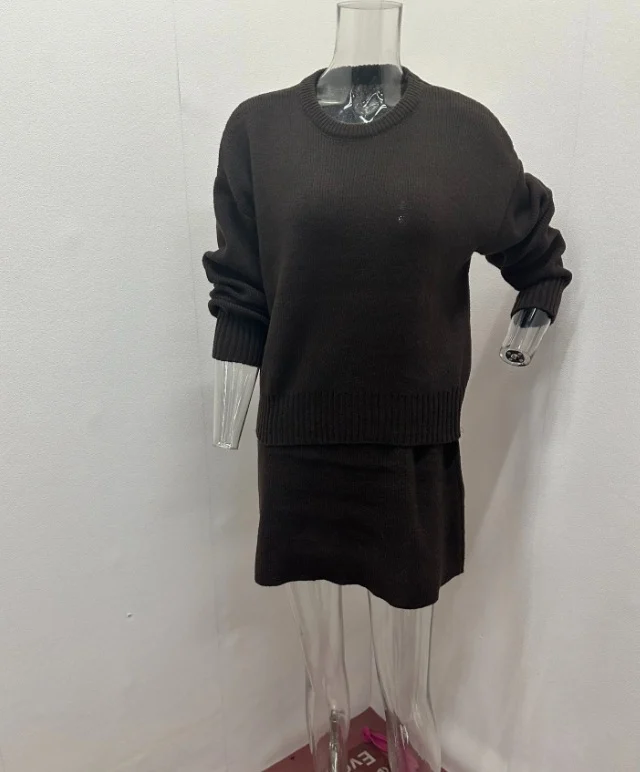 Sweater Skirt Sets For Women 2 Pieces Knit Casual Versatile Long Sleeve Pullover… — image 7