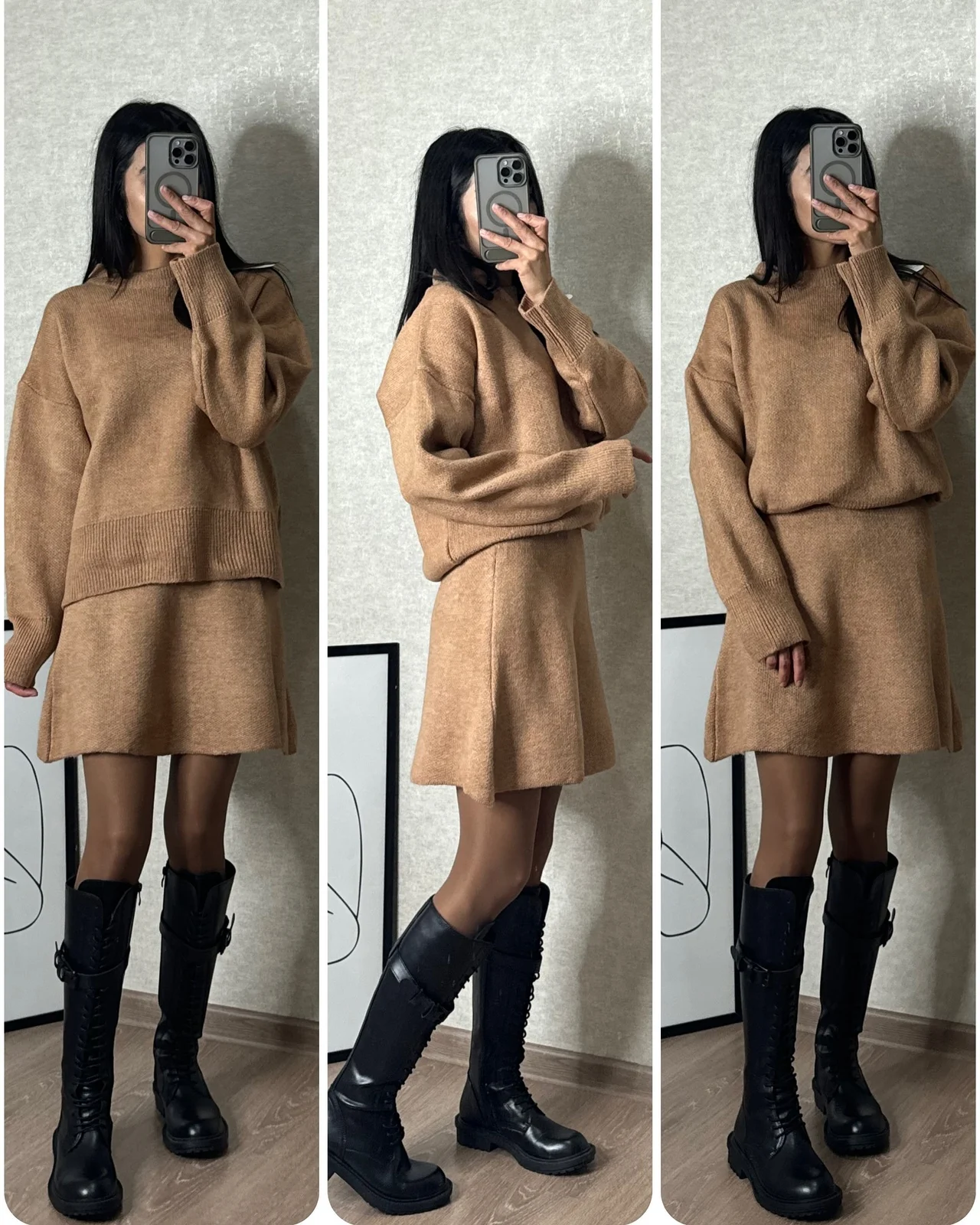 Sweater Skirt Sets For Women 2 Pieces Knit Casual Versatile Long Sleeve Pullover… — image 11