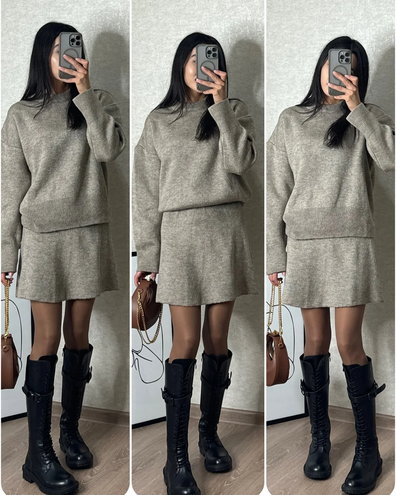 Sweater Skirt Sets For Women 2 Pieces Knit Casual Versatile Long Sleeve Pullover… — image 1