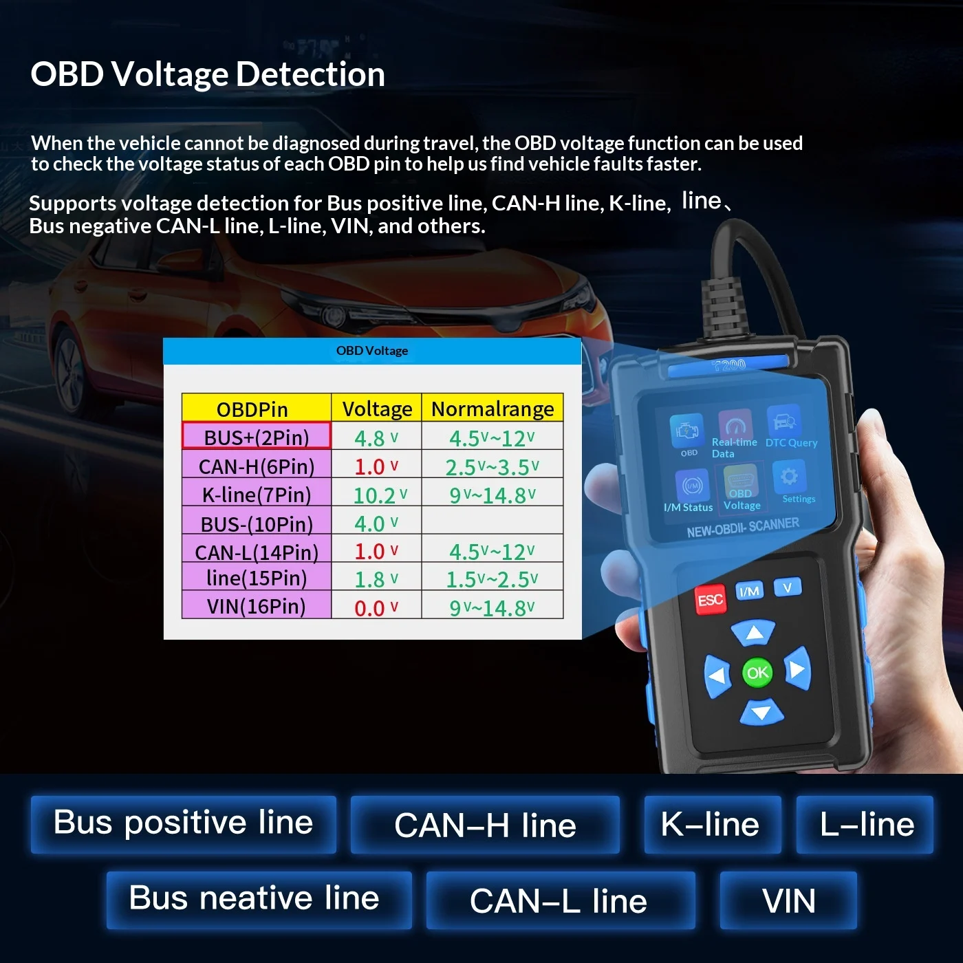T200 Automobile Fault Diagnosis Instrument — image 3