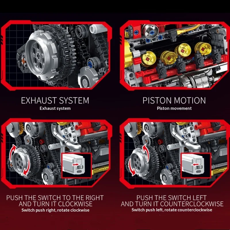 T4065 Dynamic-drive Engine Building Block Model Display Piece STEM Toy — image 2
