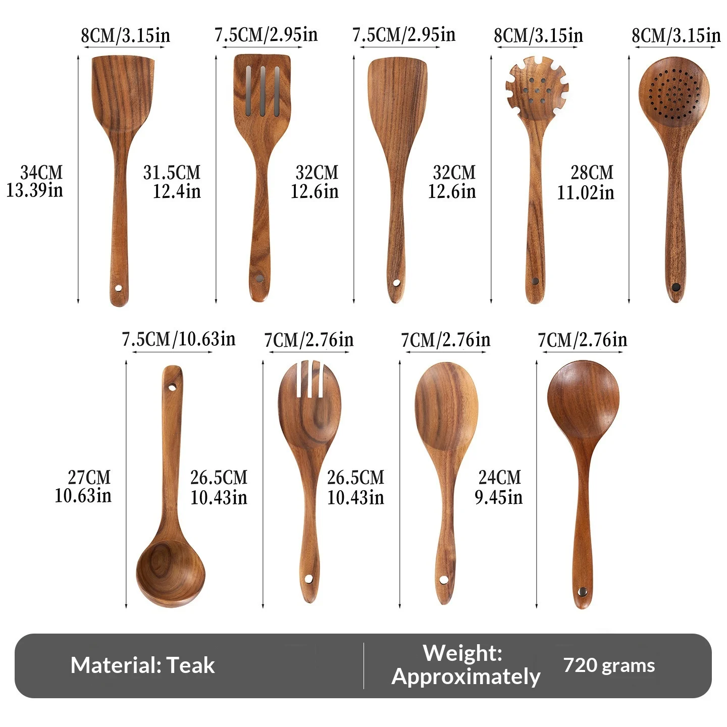 Teak Wooden Spatula Set Non-stick Cookware For Home Use — image 2
