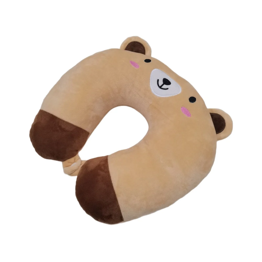 Teddy Bear Cartoon Travel Neck Pillow, Soft Plush U Shape Support Pillow With Snap Button, — image 4