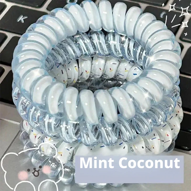 Telephone Cord Hair Ring-strawberry Series-4 Pieces Pack-bag — image 3