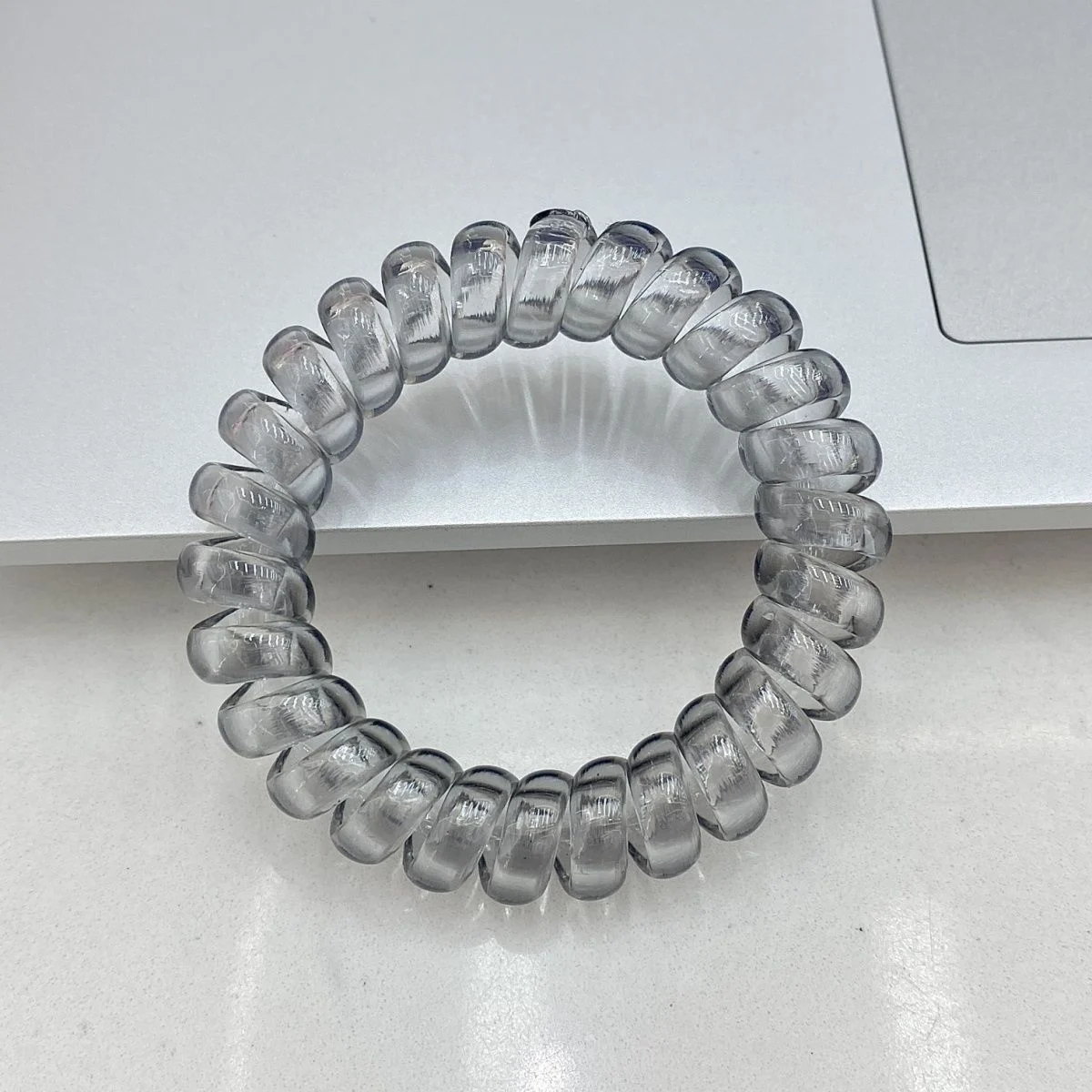 Telephone Cord Hair Ring-transparent Black-1 — image 2