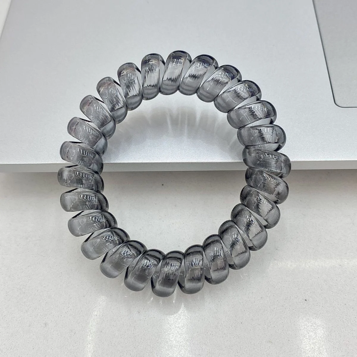 Telephone Cord Hair Ring-transparent Black-1 — image 3