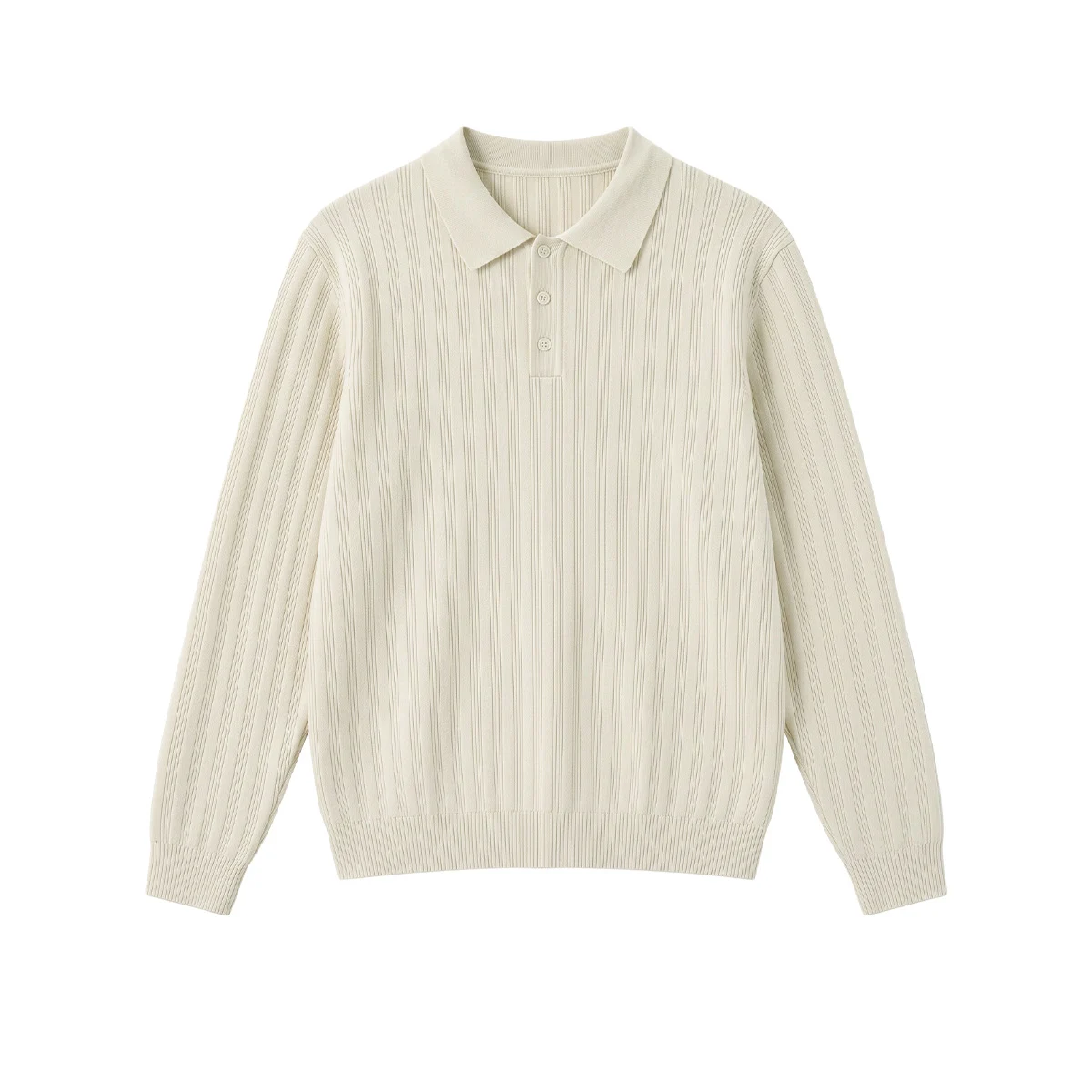 Textured Mens Sweater Polo Shirt Old-money Style Relaxed Fit — image 6